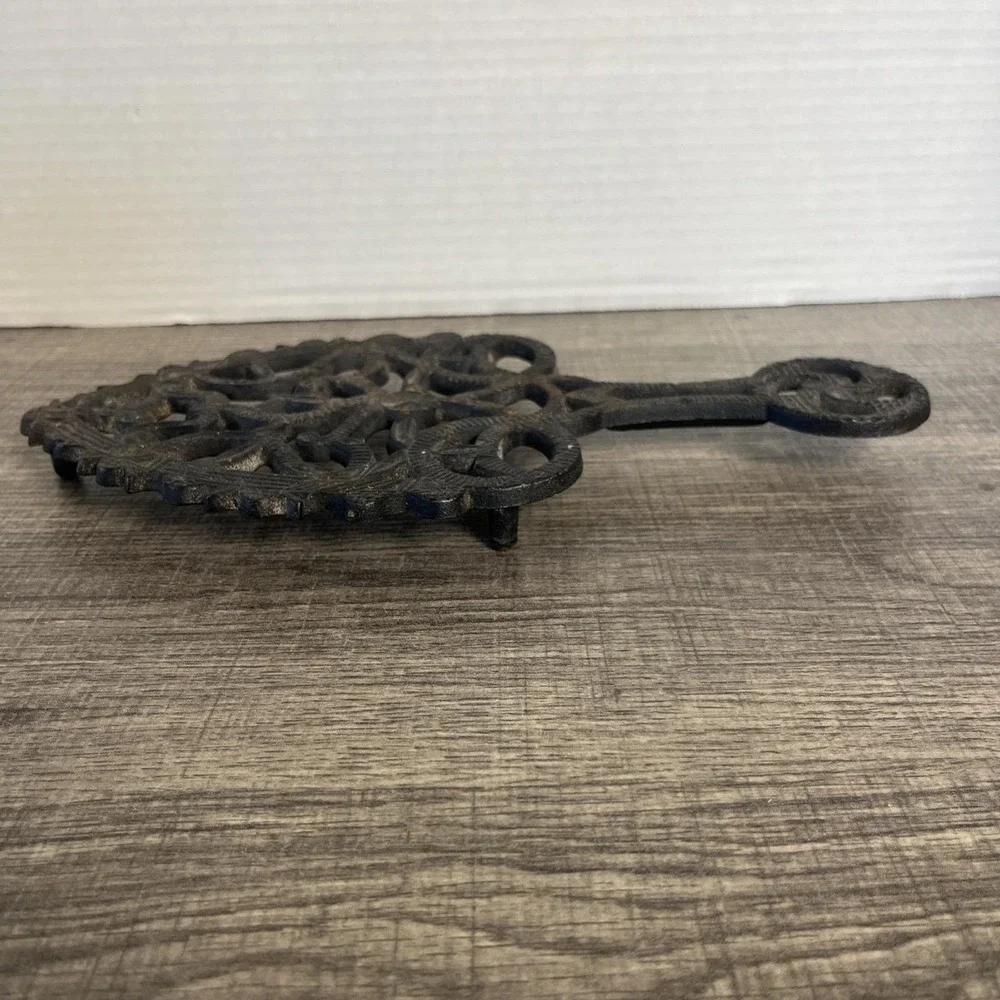 Vintage 1948 J.Z.H Cast Iron Trivet Spade Shaped Iron Rest Rustic Wall Decor